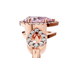 Rose gold Fancy Pink Pear Cut Cut Halo Diamond Infinity Band with Four-Prong Setting_5