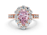 Rose gold Fancy Pink Pear Cut Cut Halo Diamond Pavé Engagement Ring with Milgrain Detailing_24