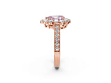 Rose gold Fancy Pink Pear Cut Cut Halo Diamond Pavé Engagement Ring with Milgrain Detailing_26