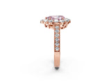 Rose gold Fancy Pink Pear Cut Cut Halo Diamond Pavé Engagement Ring with Milgrain Detailing_38