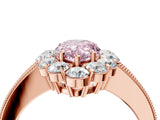Rose gold Fancy Pink Pear Cut Cut Halo Diamond Pavé Engagement Ring with Milgrain Detailing_40
