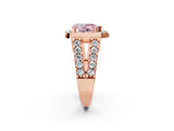 Rose gold Fancy Pink Pear Cut Cut Halo Split Shank Prong Set Ring_2