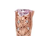 Rose gold Fancy Pink Pear Cut Cut Milgrain Pave Diamond Engagement Ring with Four-Prong Setting_8