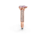 Rose gold Fancy Pink Pear Cut Cut Pave Split Shank Engagement Ring with Four-Prong Setting_2