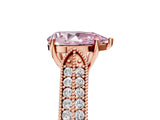 Rose gold Fancy Pink Pear Cut Cut Pave Split Shank Engagement Ring with Four-Prong Setting_5