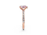 Rose gold Fancy Pink Pear Cut Diamond Brilliant Solitaire Ring with Pavé Band and Four-Prong Setting_20