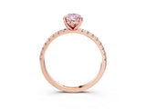 Rose gold Fancy Pink Pear Cut Diamond Brilliant Solitaire Ring with Pavé Band and Four-Prong Setting_21