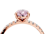 Rose gold Fancy Pink Pear Cut Diamond Brilliant Solitaire Ring with Pavé Band and Four-Prong Setting_22