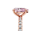 Rose gold Fancy Pink Pear Cut Diamond Brilliant Solitaire Ring with Pavé Band and Four-Prong Setting_23