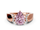 Rose gold Fancy Pink Pear Cut Diamond Channel Set Solitaire Ring with Four-Prong Setting_12