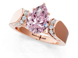 Rose gold Fancy Pink Pear Cut Diamond Channel Set Solitaire Ring with Four-Prong Setting_13