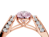 Rose gold Fancy Pink Pear Cut Diamond Channel Set Solitaire Ring with Four-Prong Setting_16