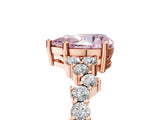Rose gold Fancy Pink Pear Cut Diamond Cluster Pavé Band with Four-Prong Setting_8
