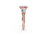 Rose gold Fancy Pink Pear Cut Diamond Engagement Ring with Baguette Side Stones and Channel Set Band_23