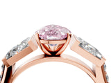Rose gold Fancy Pink Pear Cut Diamond Engagement Ring with Baguette Side Stones and Channel Set Band_25