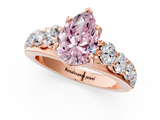 Rose gold Fancy Pink Pear  Cut Diamond Engagement Ring with Pavé Band and Four-Prong Setting_4