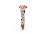 Rose gold Fancy Pink Pear  Cut Diamond Engagement Ring with Pavé Band and Four-Prong Setting_5