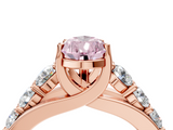 Rose gold Fancy Pink Pear  Cut Diamond Engagement Ring with Pavé Band and Four-Prong Setting_7