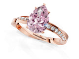 Rose gold Fancy Pink Pear Cut Diamond Engagement Ring with Side Stone Accents and Four-Prong Setting_13