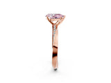 Rose gold Fancy Pink Pear Cut Diamond Engagement Ring with Side Stone Accents and Four-Prong Setting_14