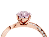Rose gold Fancy Pink Pear Cut Diamond Engagement Ring with Side Stone Accents and Four-Prong Setting_16