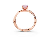 Rose gold Fancy Pink Pear Cut Diamond Engagement Ring with Side Stone Accents and Four-Prong Setting_63