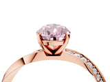 Rose gold Fancy Pink Pear Cut Diamond Engagement Ring with Side Stone Accents and Four-Prong Setting_64