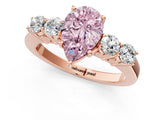 Rose gold Fancy Pink Pear  Cut Diamond Five-Stone Prong Set White Gold Ring_33