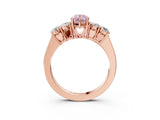 Rose gold Fancy Pink Pear  Cut Diamond Five-Stone Prong Set White Gold Ring_35