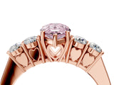 Rose gold Fancy Pink Pear  Cut Diamond Five-Stone Prong Set White Gold Ring_36