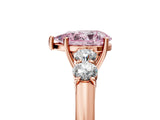 Rose gold Fancy Pink Pear  Cut Diamond Five-Stone Prong Set White Gold Ring_37