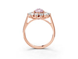 Rose gold Fancy Pink Pear Cut Diamond Floral Double Halo Engagement Ring with Prong Setting_27
