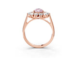 Rose gold Fancy Pink Pear Cut Diamond Floral Double Halo Engagement Ring with Prong Setting_63
