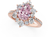 Rose gold Fancy Pink Pear  Cut Diamond Floral Halo Pave Band with Prong Setting_38