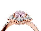 Rose gold Fancy Pink Pear  Cut Diamond Floral Halo Pave Band with Prong Setting_41