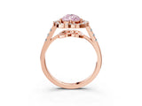Rose gold Fancy Pink Pear Cut Diamond Floral Halo Split Shank Prong Setting Ring_3