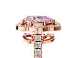 Rose gold Fancy Pink Pear Cut Diamond Floral Halo Split Shank Prong Setting Ring_5