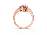 Rose gold Fancy Pink Pear Cut Diamond Halo Engagement Ring with Pavé Band and Prong Setting_30