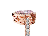 Rose gold Fancy Pink Pear Cut Diamond Halo Engagement Ring with Pavé Band and Prong Setting_32