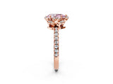 Rose gold Fancy Pink Pear Cut Diamond Halo Pave Band with Four-Prong Setting_5