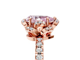 Rose gold Fancy Pink Pear Cut Diamond Halo Pave Band with Four-Prong Setting_8