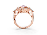 Rose gold Fancy Pink Pear Cut Diamond Halo Ring with Pavé Band and Four-Prong Setting_52
