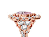 Rose gold Fancy Pink Pear Cut Diamond Halo Ring with Pavé Band and Four-Prong Setting_54