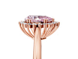 Rose gold Fancy Pink Pear  Cut Diamond Halo Ring with Solitaire Band and Prong Setting_58