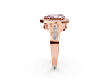 Rose gold Fancy Pink Pear Cut Diamond Halo Ring with Split Shank and Bezel Accents and Prong Setting_2