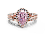 Rose gold Fancy Pink Pear Cut Diamond Halo Split Shank Engagement Ring_57