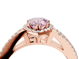 Rose gold Fancy Pink Pear Cut Diamond Halo Split Shank Engagement Ring_61