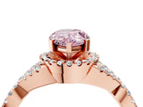 Rose gold Fancy Pink Pear Cut Diamond  Halo Twist Band Solitaire Prong Setting Ring_40