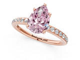 Rose gold Fancy Pink Pear  Cut Diamond Pavé Band Ring with Four-Prong Setting_25