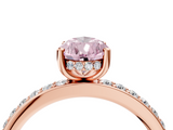 Rose gold Fancy Pink Pear  Cut Diamond Pavé Band Ring with Four-Prong Setting_28